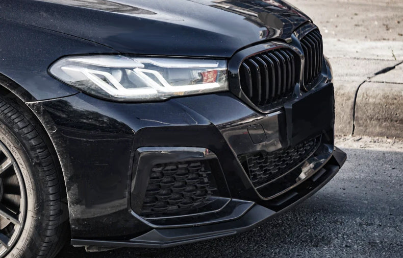 2021+ BMW G30 5 Series LCI VT Style Front Bumper Lip (Black)