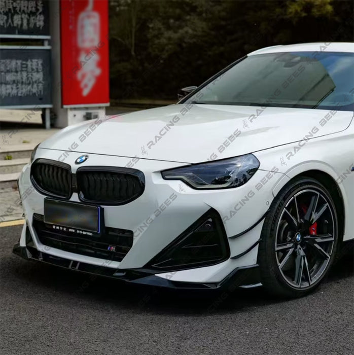 2022+ BMW G42 M240I V Style Front Bumper Lip (Black)