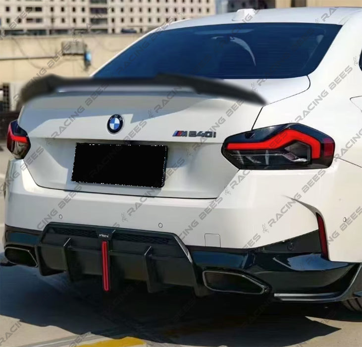 2022+ BMW G42 M240I V Style Rear Bumper Diffuser (Black)