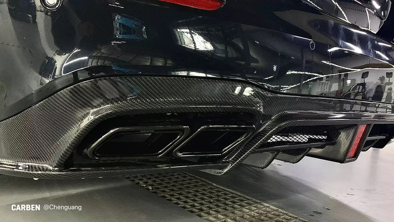 CMST Carbon Fiber Rear Diffuser + Muffler Tips for Mercedes Benz E-Class 4 Door W213 2017-2020