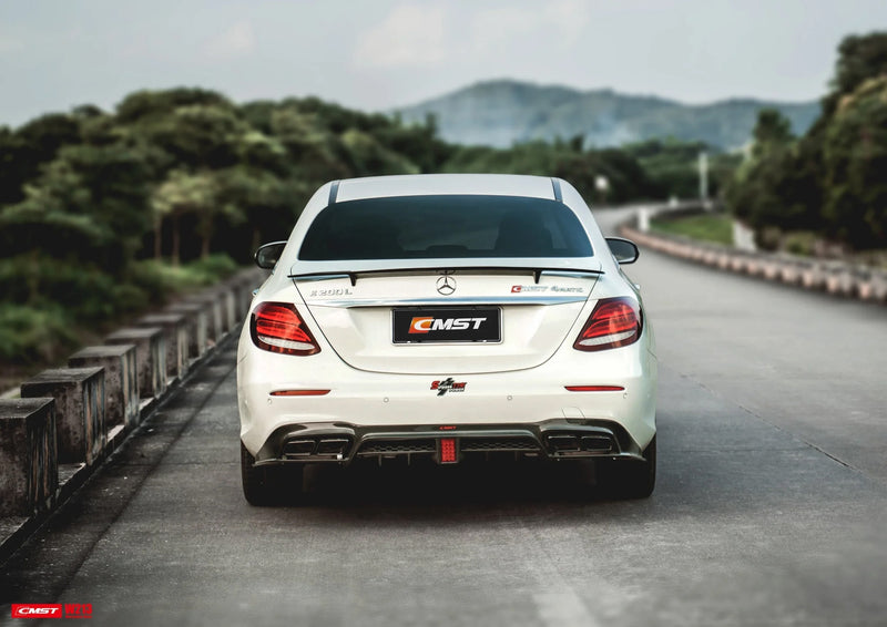 CMST Carbon Fiber Rear Diffuser + Muffler Tips for Mercedes Benz E-Class 4 Door W213 2017-2020