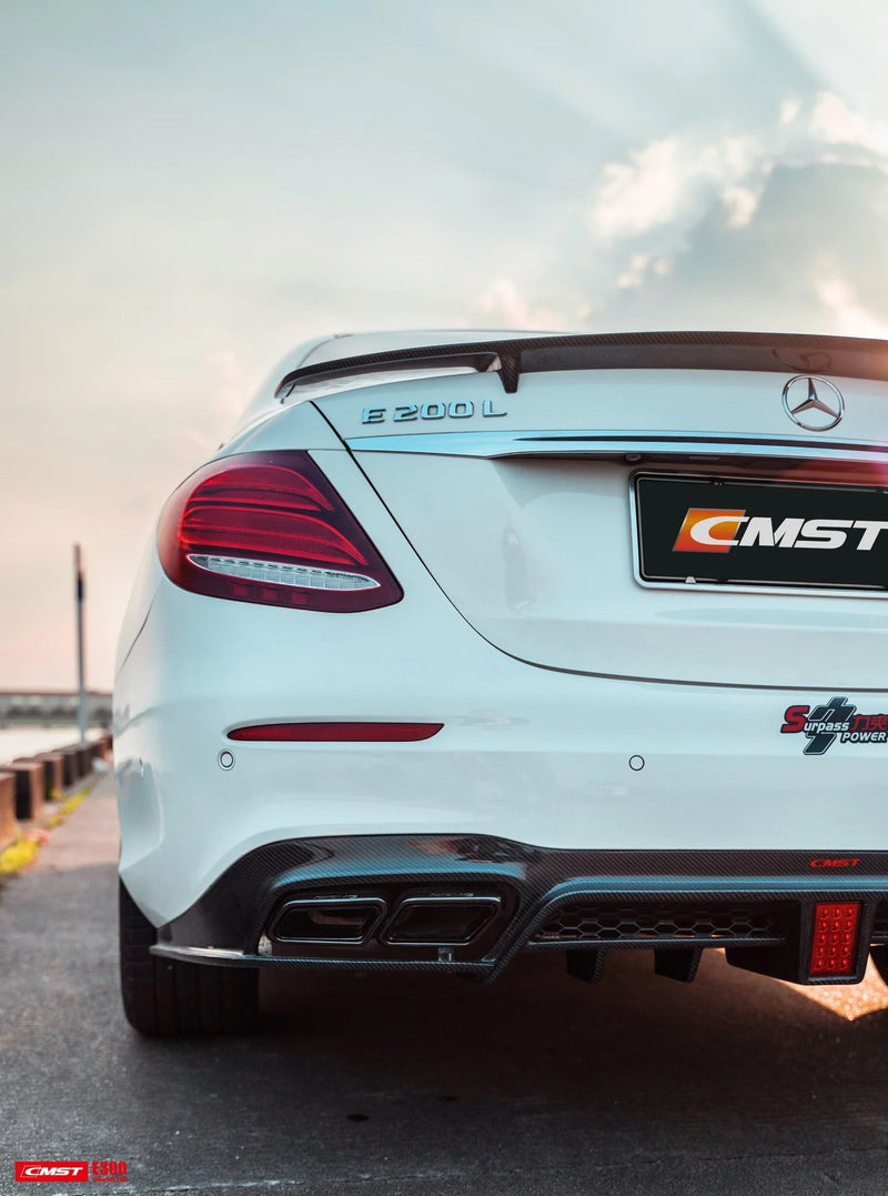 CMST Carbon Fiber Rear Diffuser + Muffler Tips for Mercedes Benz E-Class 4 Door W213 2017-2020