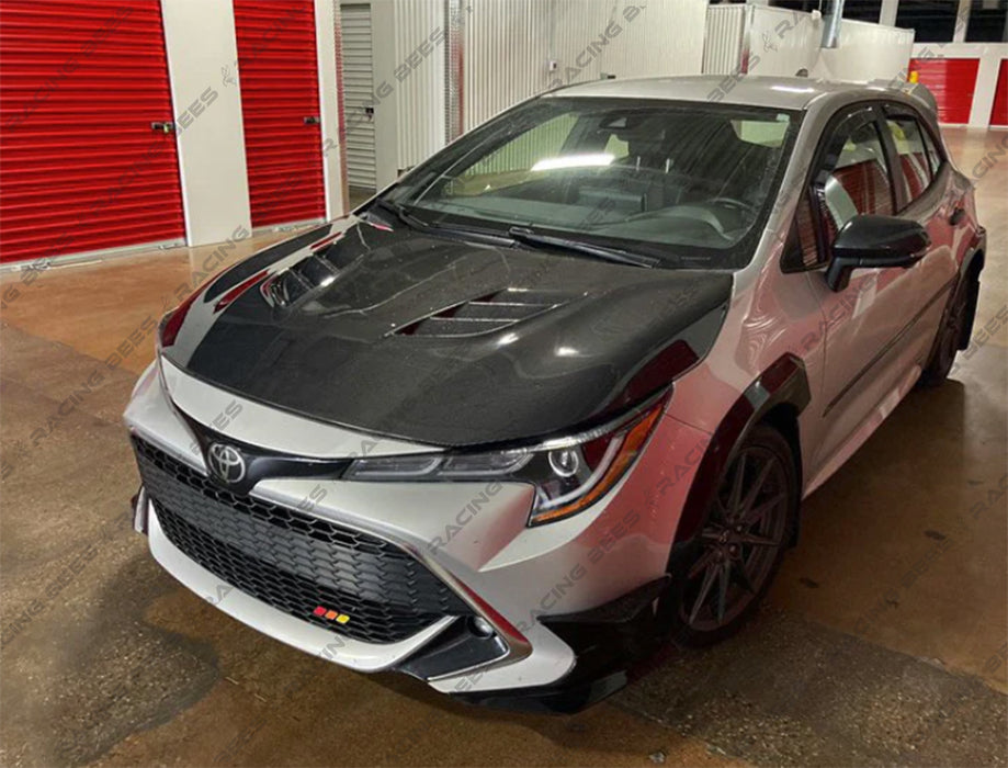 2019+ Toyota Corolla Hatchback Model TS Style Hood (Carbon Fiber)