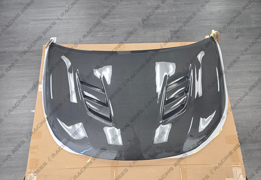 2019+ Toyota Corolla Hatchback Model TS Style Hood (Carbon Fiber)