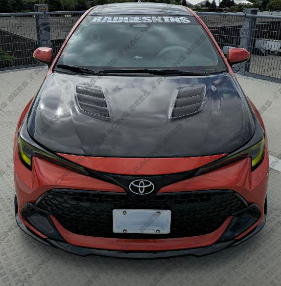 2019+ Toyota Corolla Hatchback Model TS Style Hood (Carbon Fiber)