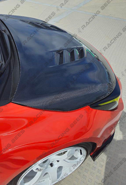 2019+ Toyota Corolla Hatchback Model TS Style Hood (Carbon Fiber)