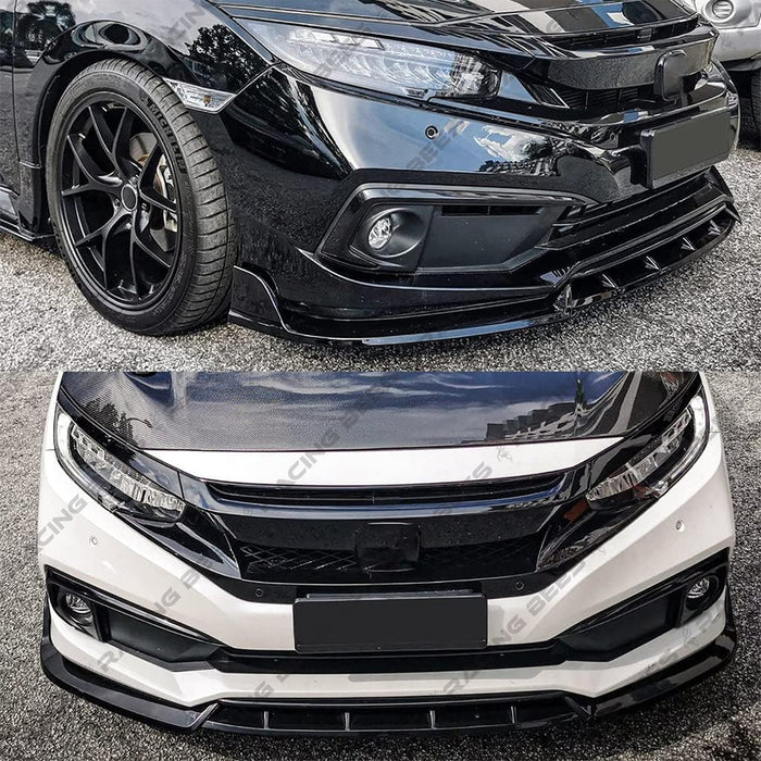 2019-2020 Honda Civic CS Style Front Bumper Lip (Black)