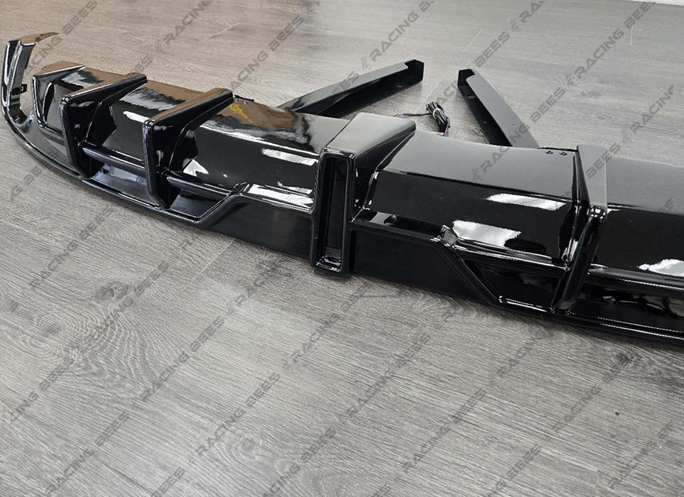 2022+ Honda Civic Sedan ACR Style Rear Diffuser + Rear Aprons (BLACK)