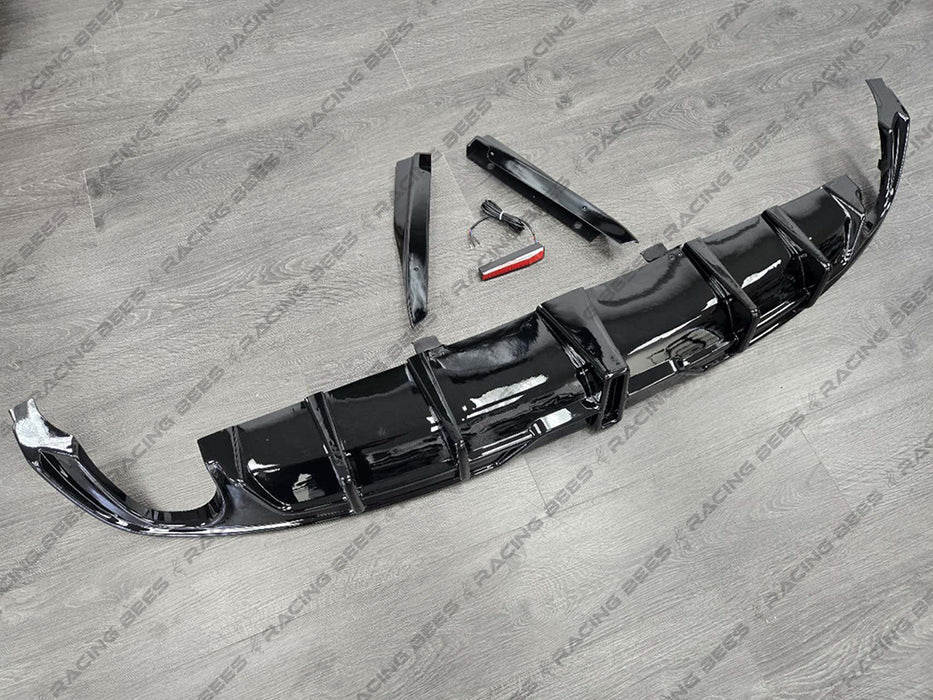 2022+ Honda Civic Sedan ACR Style Rear Diffuser + Rear Aprons (BLACK)