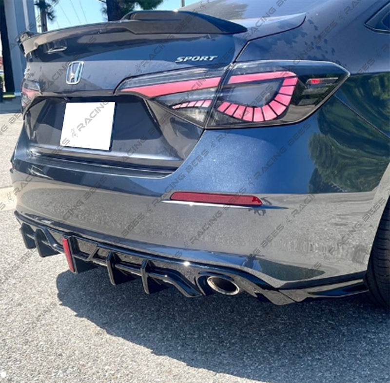 2022-2025 Honda Civic Sedan ACR Style Rear Diffuser + Rear Aprons (BLACK)