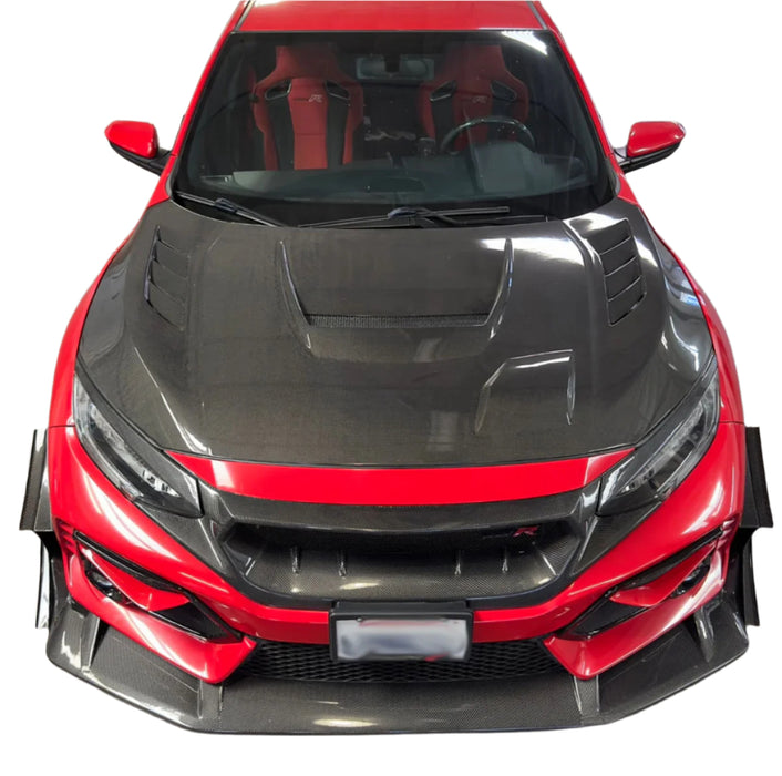 2017-2021 Honda Civic FK8 Type-R JS Style Hood (Carbon fiber)