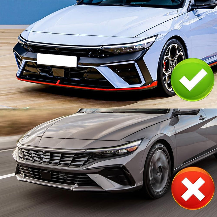 2024+ Hyundai Elantra N & N-LINE Model V Style Front Bumper Lip (Black)