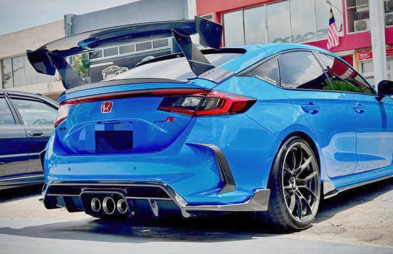 2022+ Honda Civic FL5 Type-R ST Style Rear Bumper Diffuser (Carbon Fiber)
