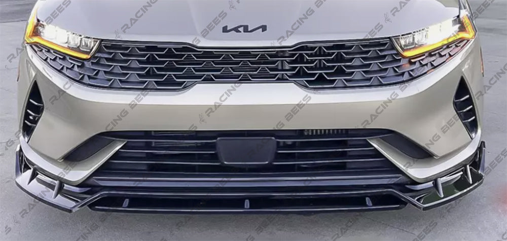 2021+ KIA K5 V Style FRONT BUMPER LIP (Black)