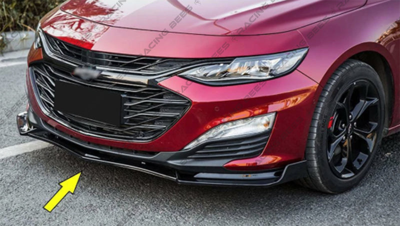 2019-2023 Chevrolet Malibu V Style Front Bumper Lip (Black)