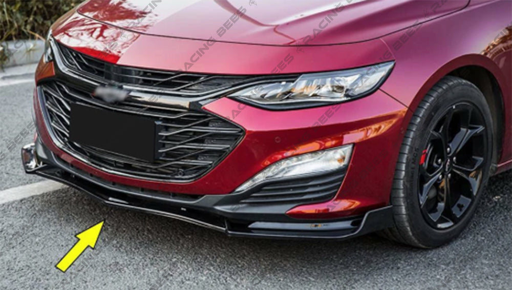 2019-2021 Chevrolet Malibu V Style Front Bumper Lip (Black)