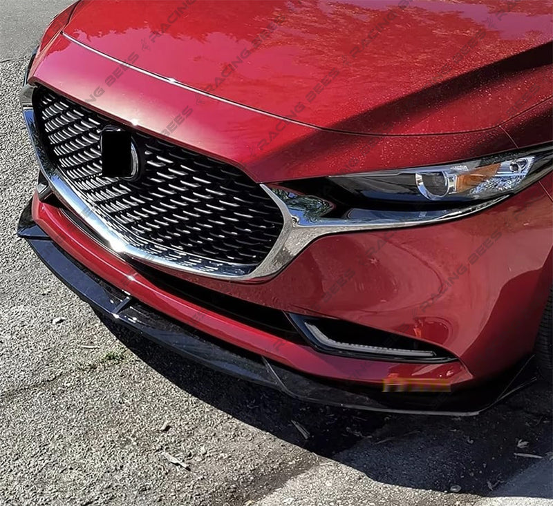 2019+ Mazda 3 Sedan CS Style Front Bumper Lip (Black)