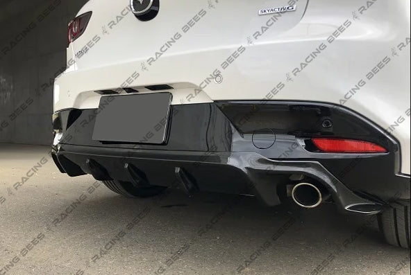 2019+ Mazda 3 Hatchback JDM Style Rear Bumper Lip/Diffuser (Black)