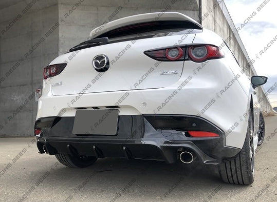 2019+ Mazda 3 Hatchback JDM Style Rear Bumper Lip/Diffuser (Black)