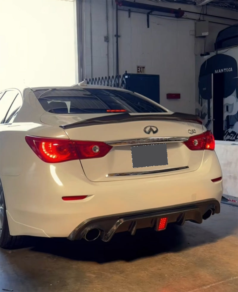 2014-2017 Infiniti Q50 Sedan LED Rear Bumper Diffuser (Carbon Fiber)