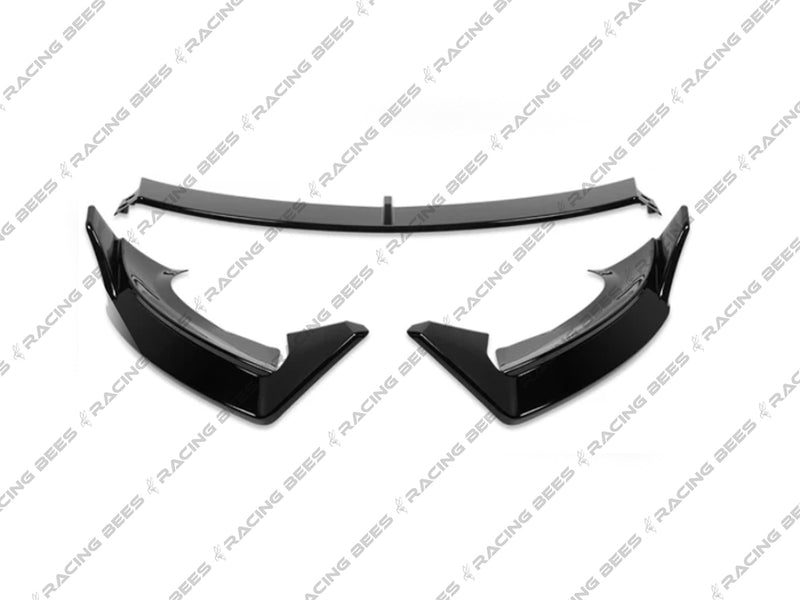 2024-2025 Tesla Model 3 V Style 3 pieces Front Bumper Lip (Black)