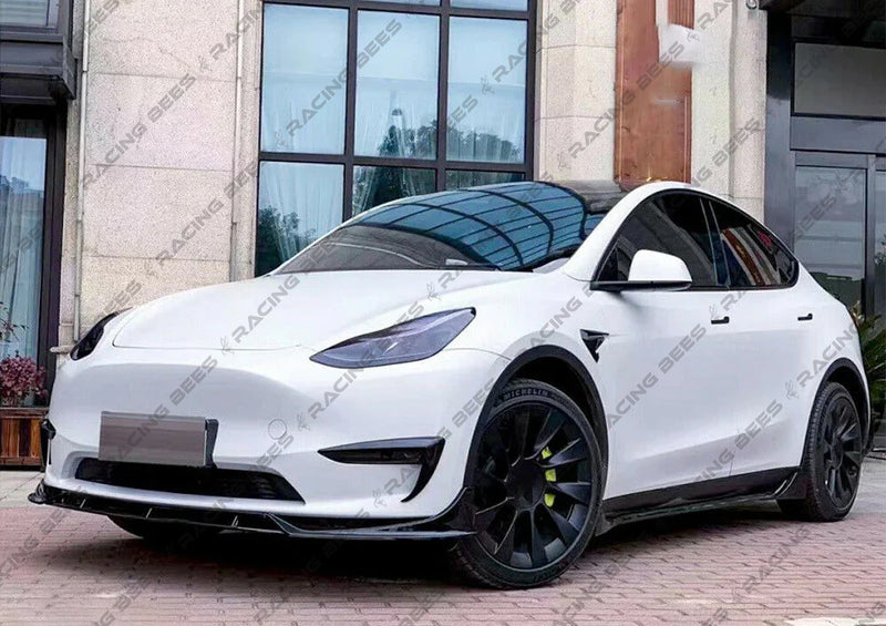 2020-2025 Tesla Model Y V Style Front Bumper Lip (Black)