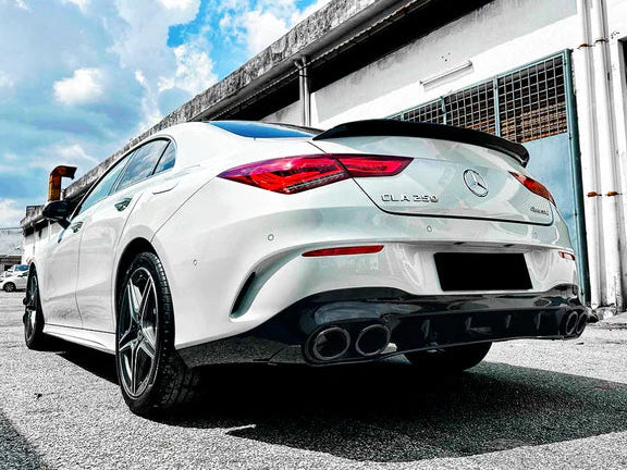 2020+ Mercedes-Benz CLA Class Sedan 45AMG Style Rear Bumper Diffuser (Black)