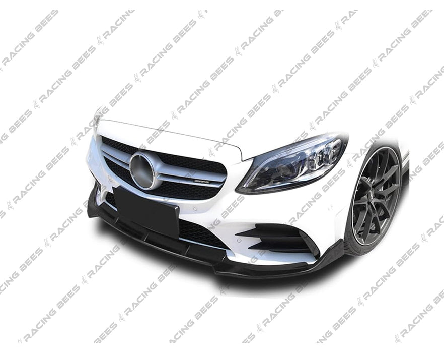 2019-2021 Mercedes-Benz C Class Sedan BR V2 Style Front Bumper Lip (BLACK)