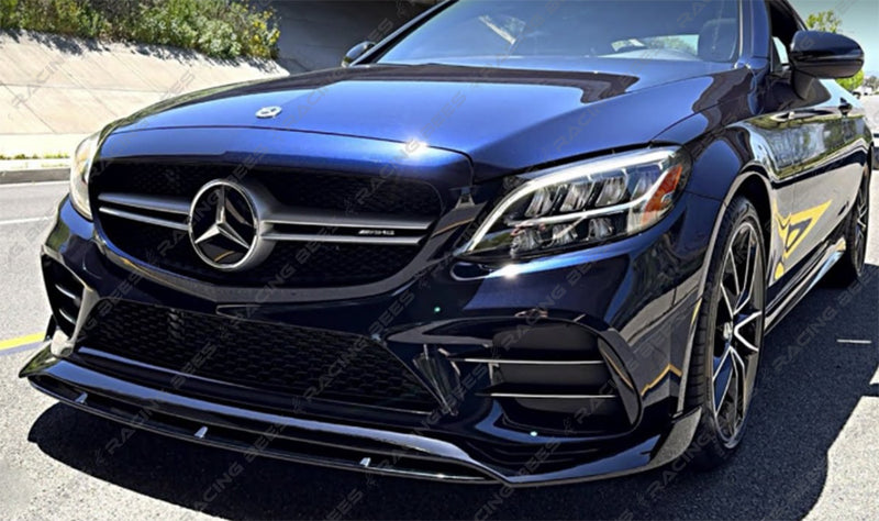 2019-2021 Mercedes-Benz C Class Sedan BR V3 Style Front Bumper Lip (BLACK)
