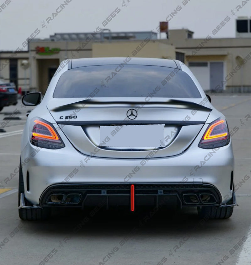 2015-2020 Mercedes-Benz C Class Sedan VT Style Rear Diffuser For AMG-Package Sedan (Black)