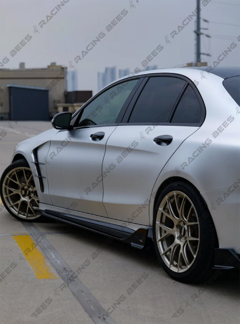 2015-2021 Mercedes-Benz C Class VT Style Side Skirts (BLACK)