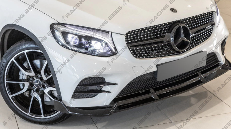 2016-2019 Mercedes-Benz GLC Class BR Style Front Bumper Lip (Black)