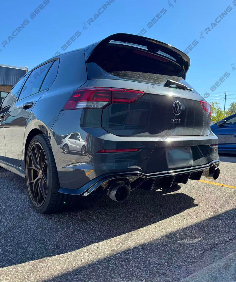 2022-2024 Volkswagen MK8 Golf GTI MX Style Rear Diffuser (Black)