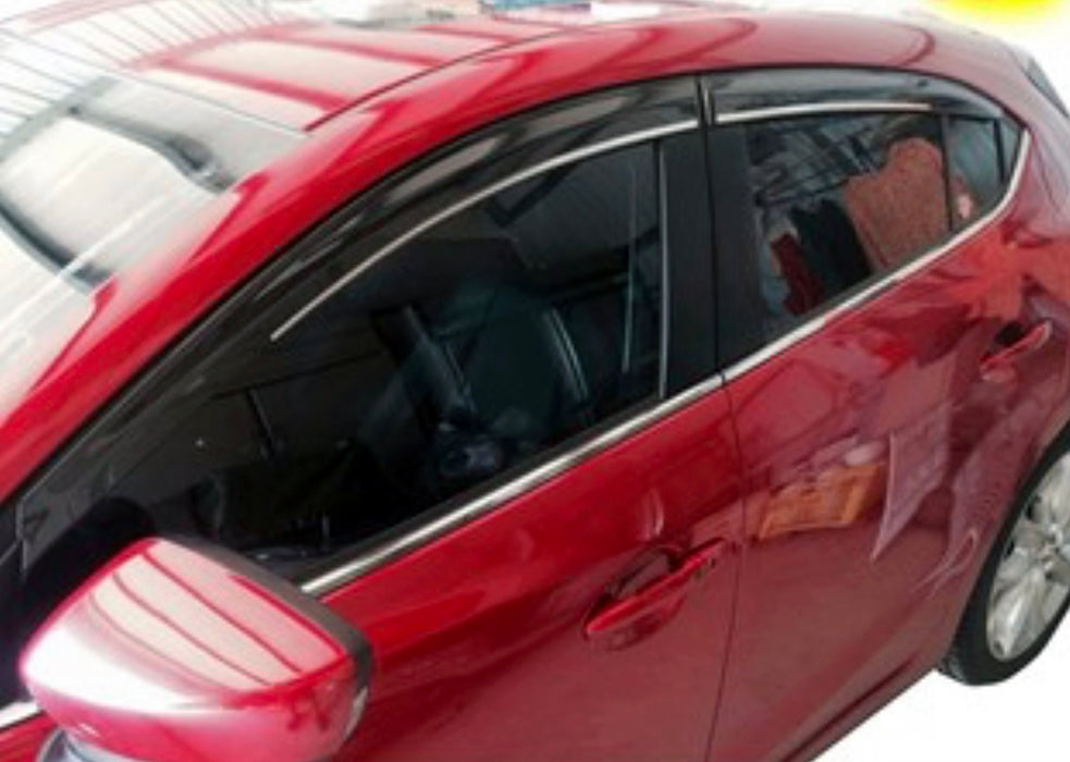 Window Visor for 2014-2018 Mazda 3, 4/5D Lower chrome Trim
