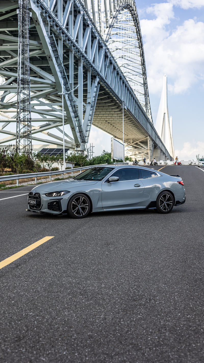 2021+ BMW G22/G23 4 Series V Style Front Bumper Lip (Gloss Black)