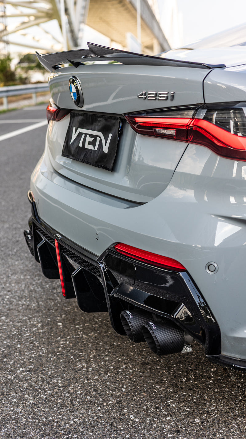 2021+ BMW G22/G23 4 Series V Style Rear Bumper Diffuser (Black)