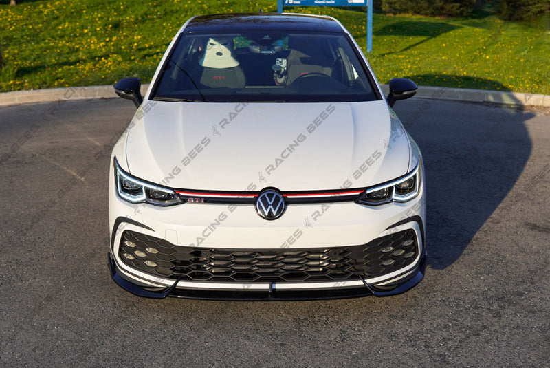 2022-2024 Volkswagen MK8 Golf GTI KB Style Front Bumper Lip (Black)