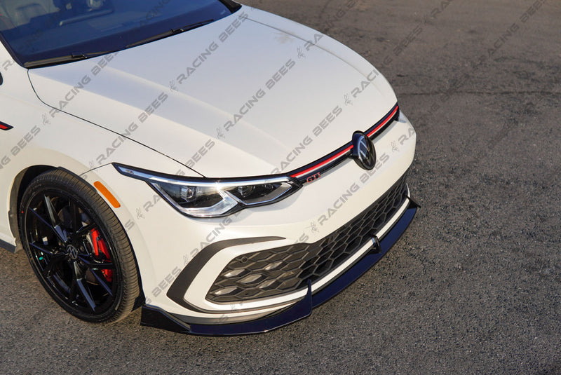 2022-2024 Volkswagen MK8 Golf GTI KB Style Front Bumper Lip (Black)