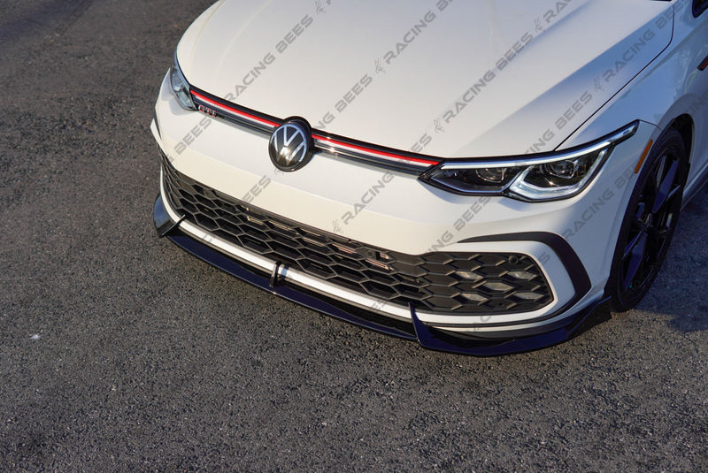 2022-2024 Volkswagen MK8 Golf GTI KB Style Front Bumper Lip (Black)