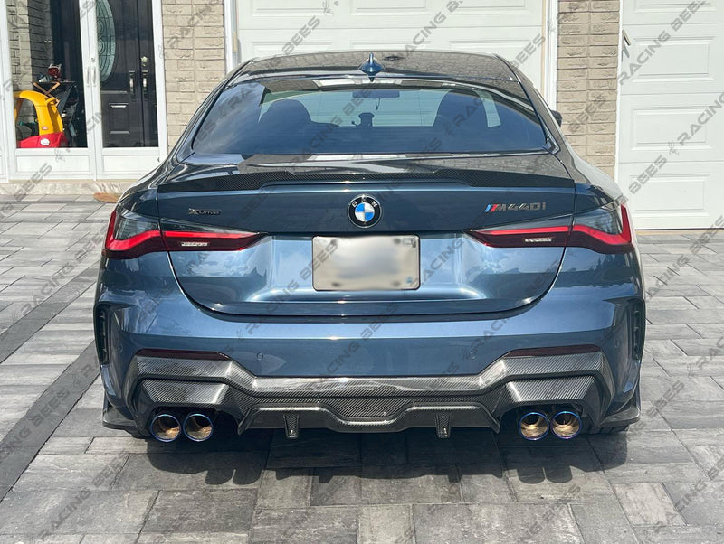 2020+ BMW G22/G82 4 Series/M4 Coupe Trunk Spoiler V Style (Carbon Fiber)