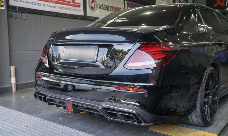 CMST Carbon Fiber Rear Diffuser + Muffler Tips for Mercedes Benz E-Class 4 Door W213 2017-2020