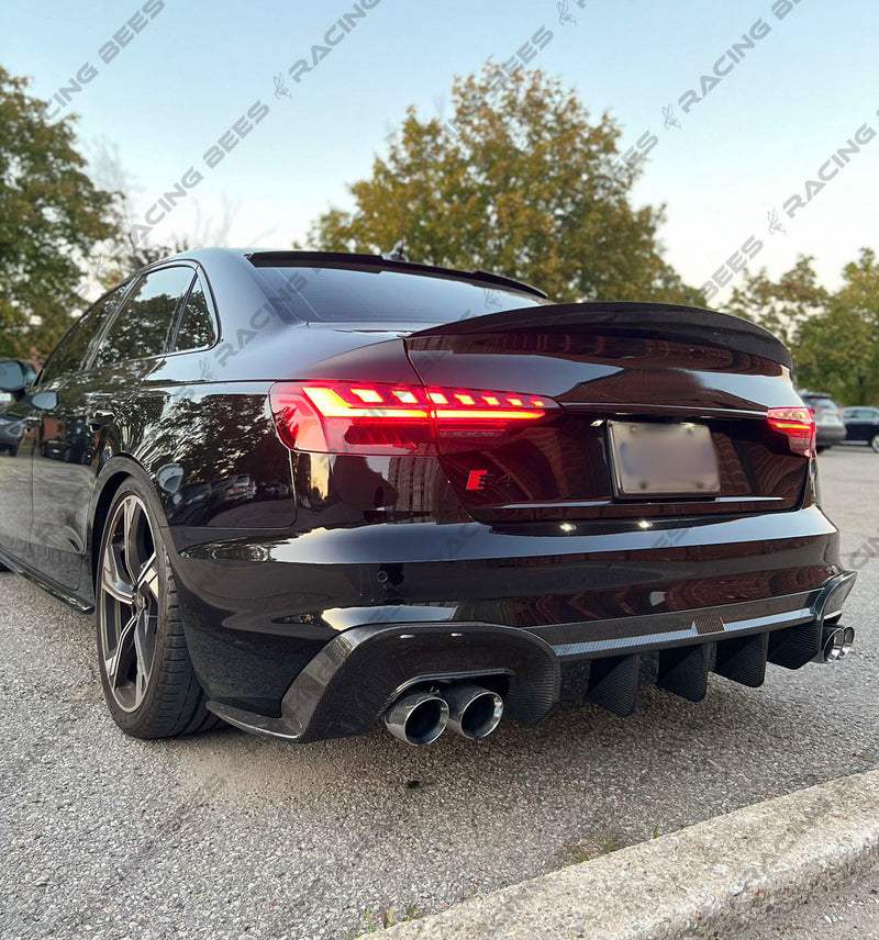 2017-2022 Audi A4/S4 B9/B9.5 Rear Roof Spoiler P1 Style (Black)