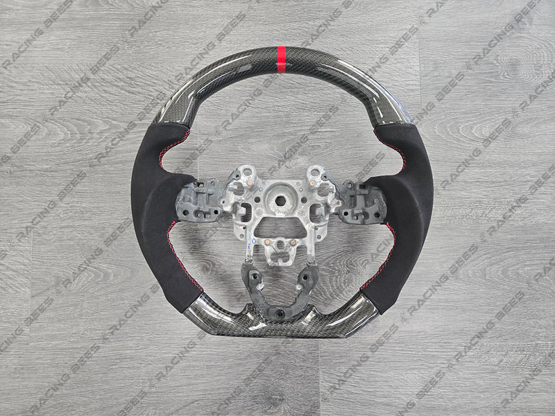 2014-2016 Mazda 3 Sedan/Hatchback Alcantara/Suede Leather Steering Wheel (Carbon Fiber)