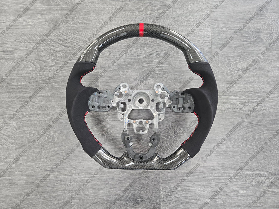 2014-2016 Mazda 3 Sedan/Hatchback Alcantara/Suede Leather Steering Wheel (Carbon Fiber)