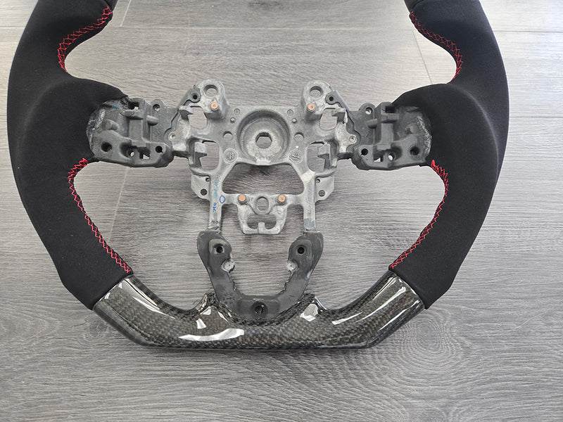 2014-2016 Mazda 3 Sedan/Hatchback Alcantara/Suede Leather Steering Wheel (Carbon Fiber)