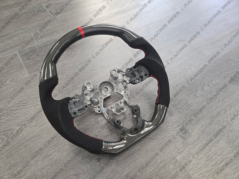 2014-2016 Mazda 3 Sedan/Hatchback Alcantara/Suede Leather Steering Wheel (Carbon Fiber)