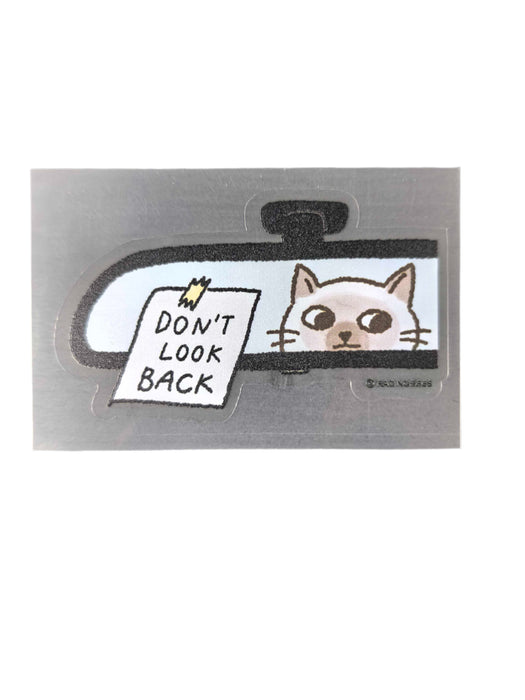 Rearview Mirror "Dont Look Back" Cat Peeker Decal/Sticker