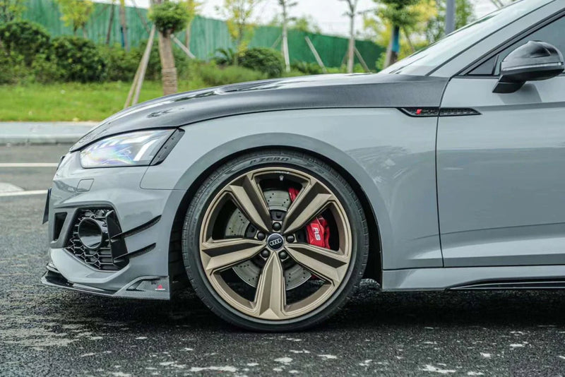 2021+ Audi B9.5 RS5 AE Design Front Bumper Canards (Carbon Fiber) *Special Order Only*