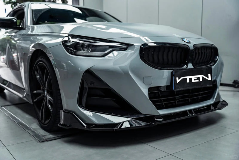 2022+ BMW G42 M240I V Style Front Bumper Lip (Black)