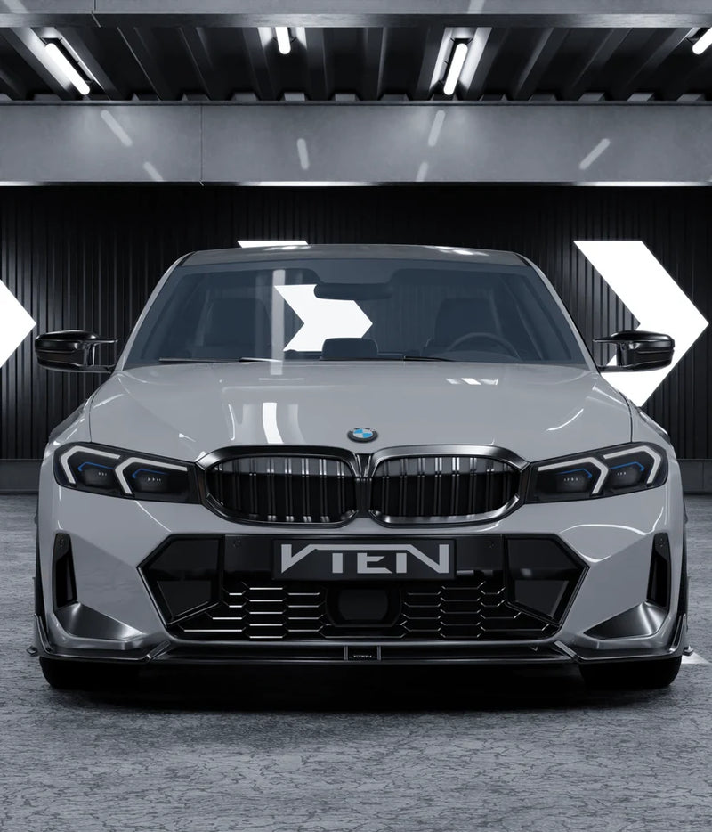 2023+ BMW G20 LCI 3 Series VT2 Style Front Bumper Lip (Black)
